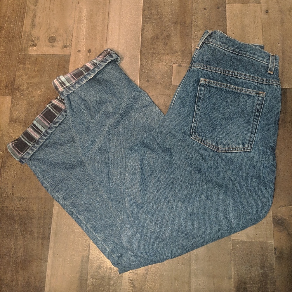 L.L Bean Flannel Lined Mom Jeans